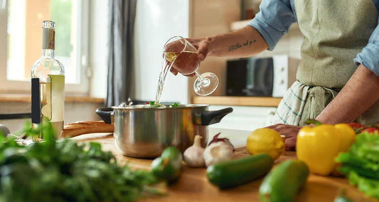 Kochen mit Wein